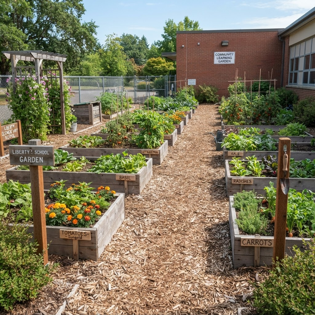 Outdoor Classroom — a completed schools garden space